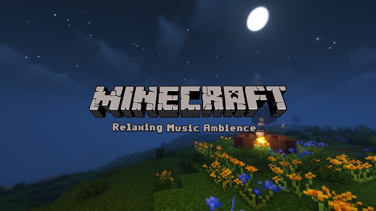 Minecraft relaxing music ambience and  soft campfire sounds for study, work & sleep.