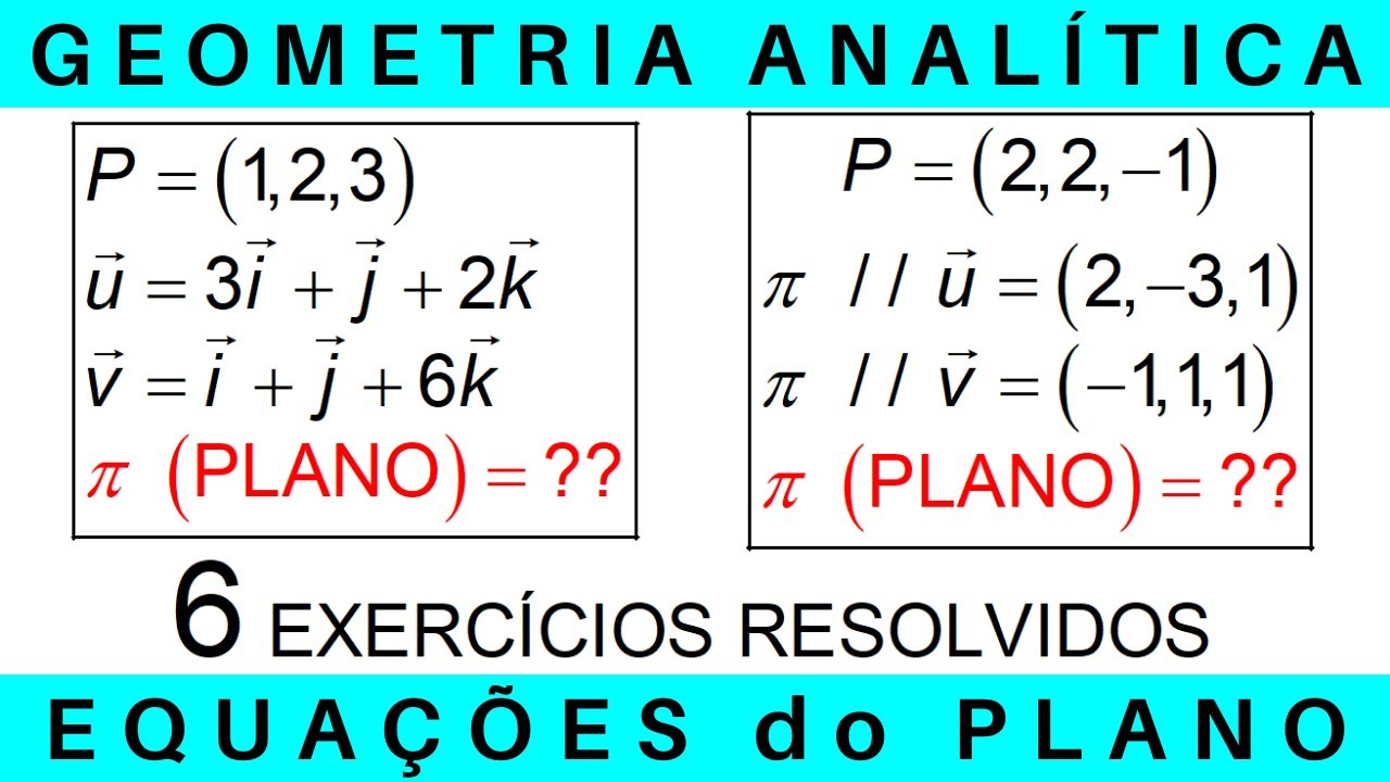 VETORES e GEOMETRIA ANALÍTICA 🔸 EQUAÇÕES do PLANO #exercícios