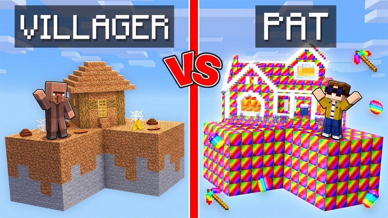 VILLAGER NOOB INSEL vs. PAT PRO INSEL Skyblock Kampf! (Minecraft)