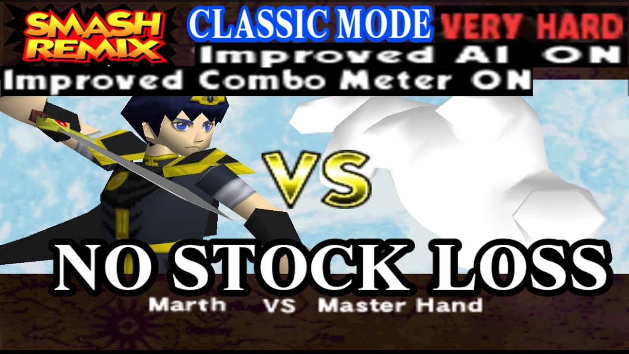 Smash Remix - Classic Mode Gameplay with Marth (VERY HARD) No stock loss