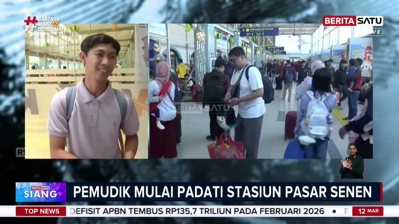 9.000 Pemudik Berangkat dari Stasiun Senen di Awal Angkutan Lebaran 2026 #-Beritasatu