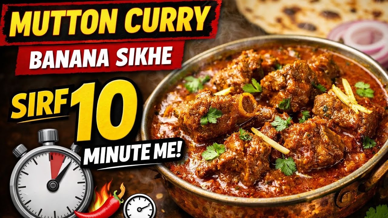 Mutton curry 10 minute me banana sikhe 