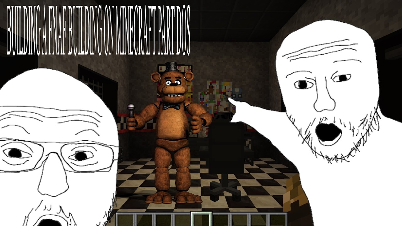 BUILDING A FNAF MAP ON MINECRAFT PART DOS