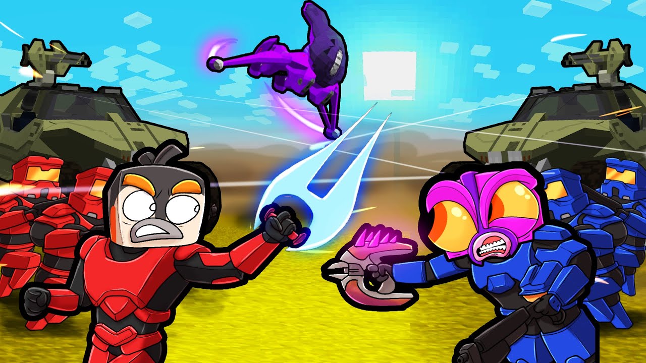 Red vs Blue - HALO MAP WARS! (Minecraft)
