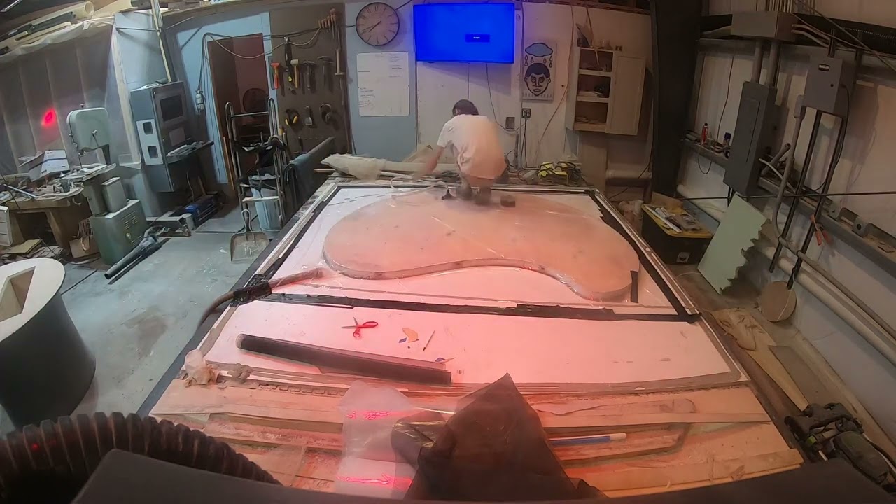 Vacuum Pressing Marquetry Tabletop