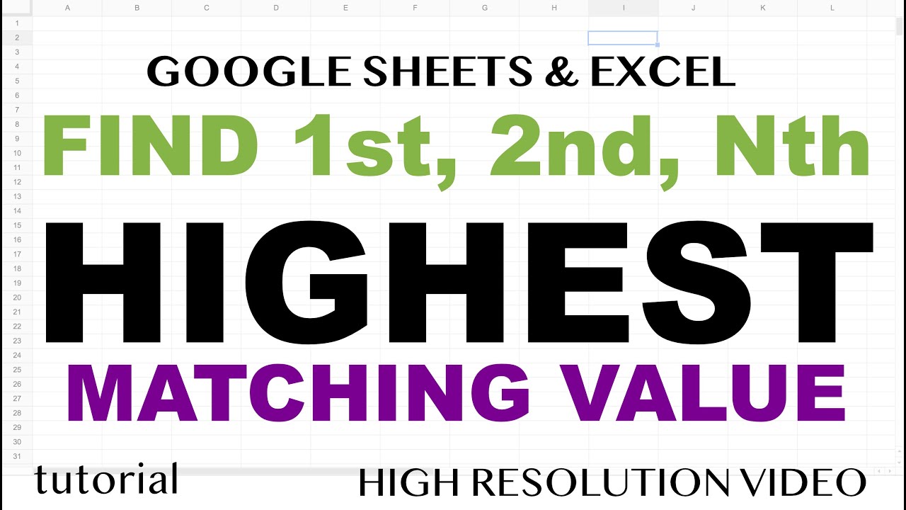 Find 1st, 2nd, Nth Highest Matching Value in Excel & Google Sheets and Return Another Cell