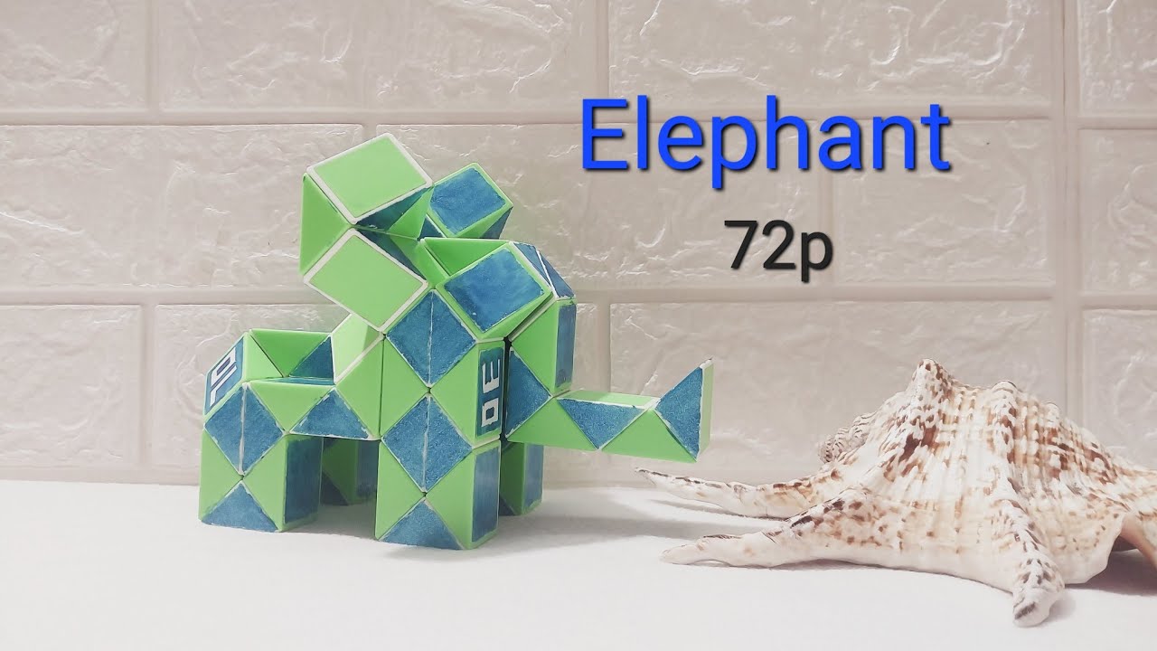 Rubik's Twist or Snake Cube 72 Pieces - Elephant