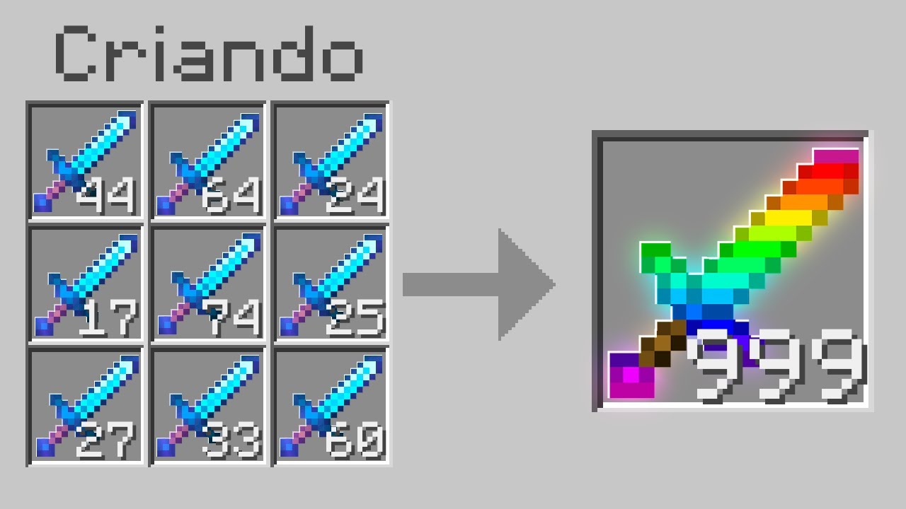 CRAFTING GIGANTE DA MELHOR ESPADA DO MINECRAFT
