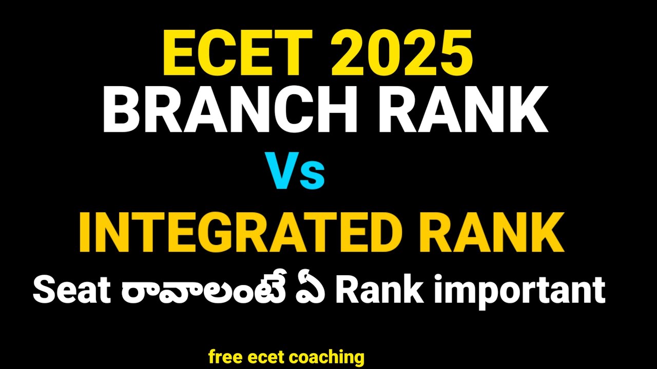 AP & TS ECET Branch Rank vs Integrated Rank | Which Rank Matters for B.Tech College Seat | #ecetRank