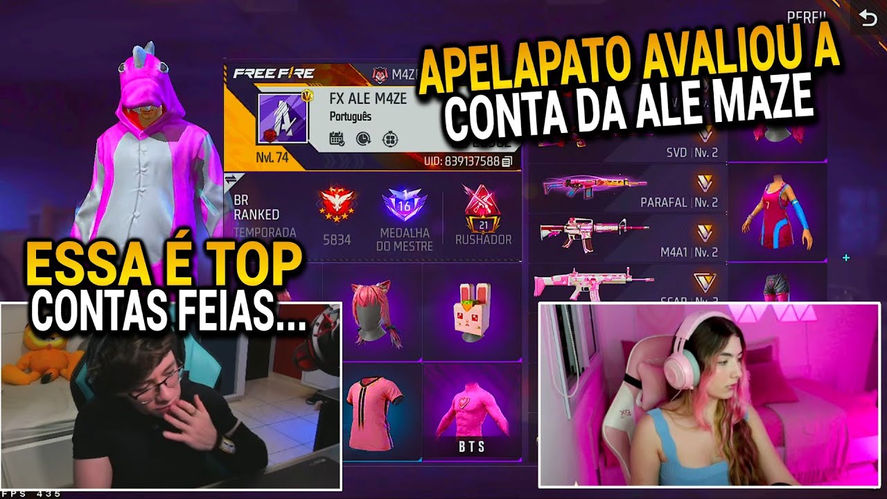 APELAPATO AVALIOU A CONTA DA ALE MAZE E ELE FALOU ISSO!!