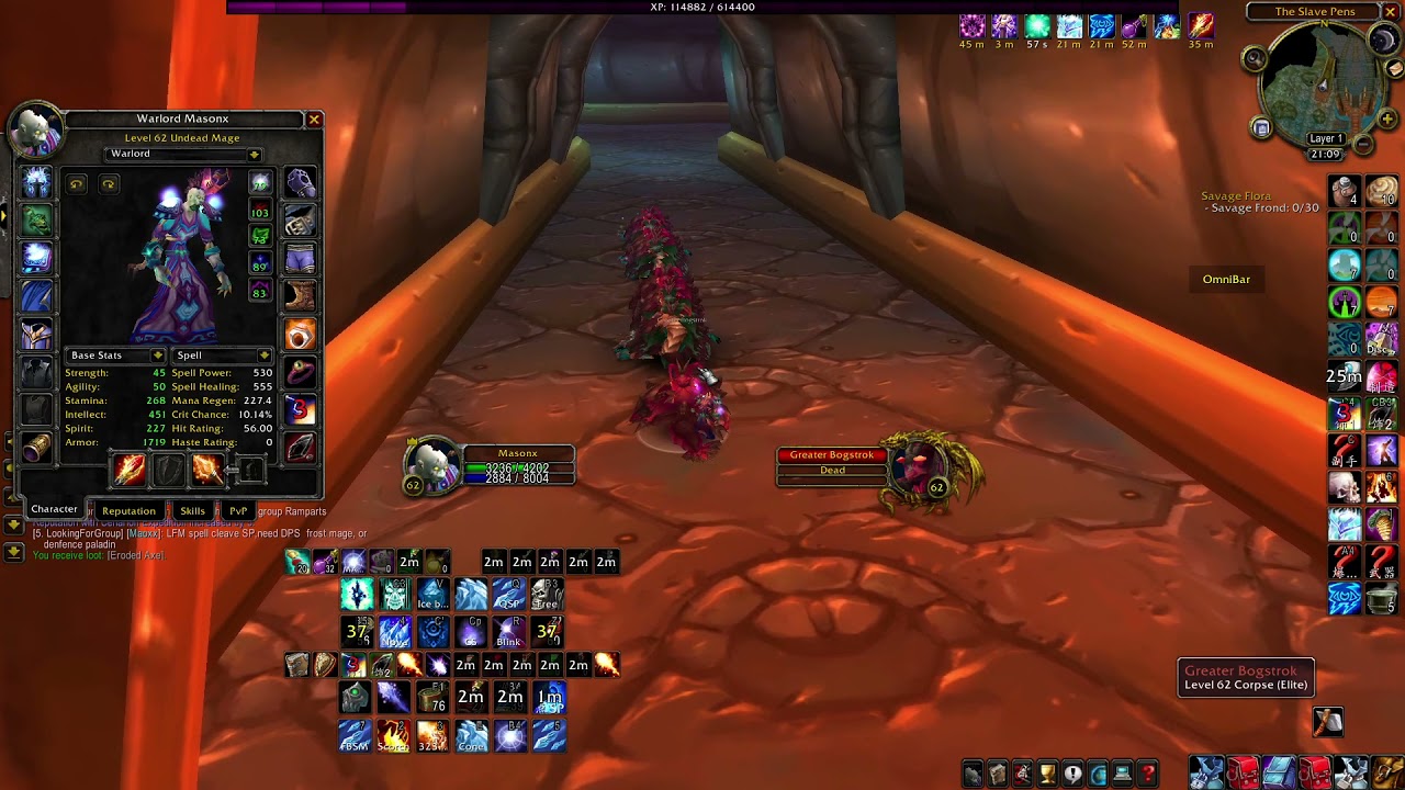 TBC Slave Pen mage solo AOE farm 110k exp in 11 mins