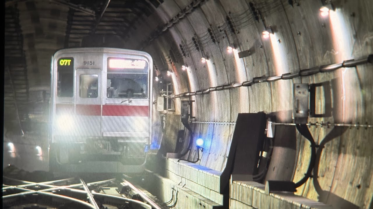 07T 9050系 9151F 元町・中華街駅入線シーン！【地下駅に響くGTO】 