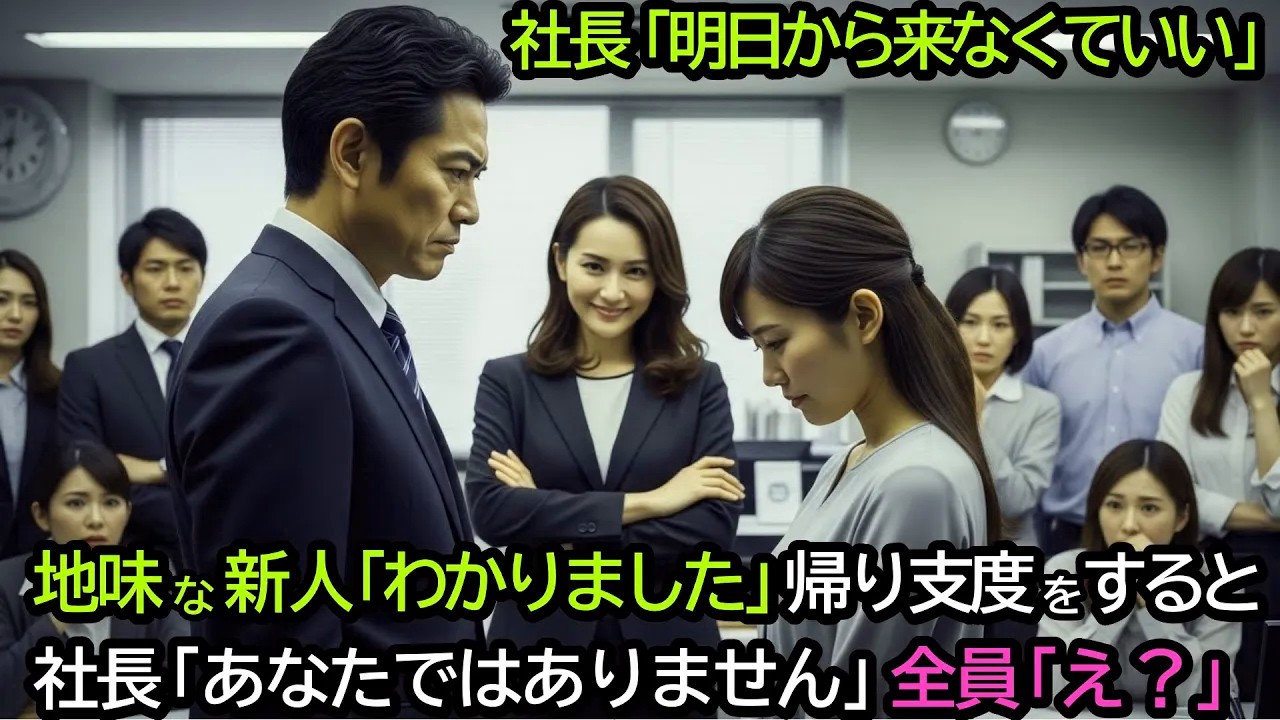 社長「明日から来なくていい」地味な新人「わかりました」帰り支度をすると、社長「あなたではありません」全員「え？」