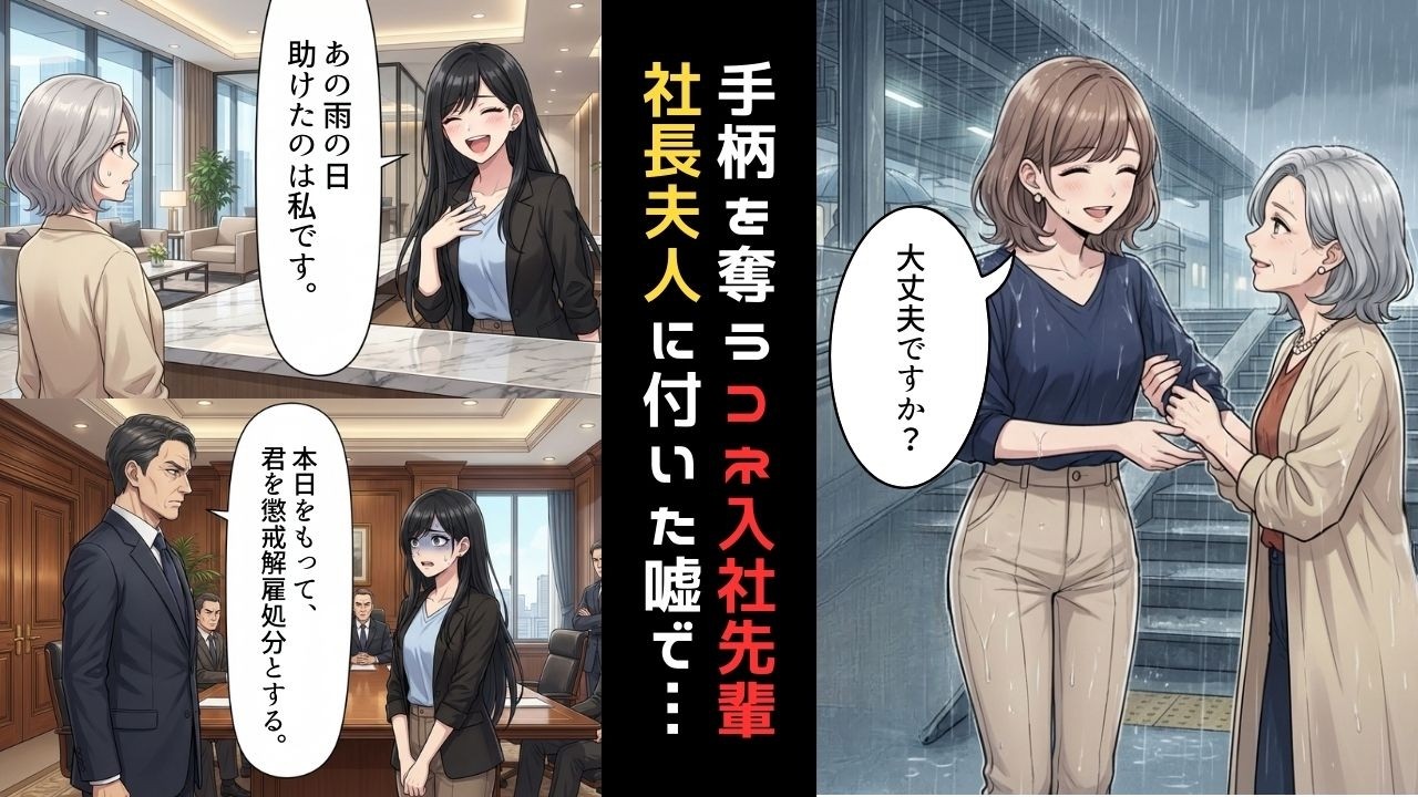 【漫画】盲目の女性を助けた手柄を横取りしたコネ先輩「私が救世主ですｗ」→助けた相手は超大物社長夫人。指点字で放った”逆襲の一撃”で先輩が社会的に抹殺された末路…