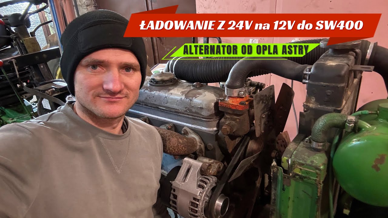 JOHN DEERE Z SILNIKIEM BIZONA #36  ŁADOWANIE Z 24V NA 12V DO SW400 DZIAŁA