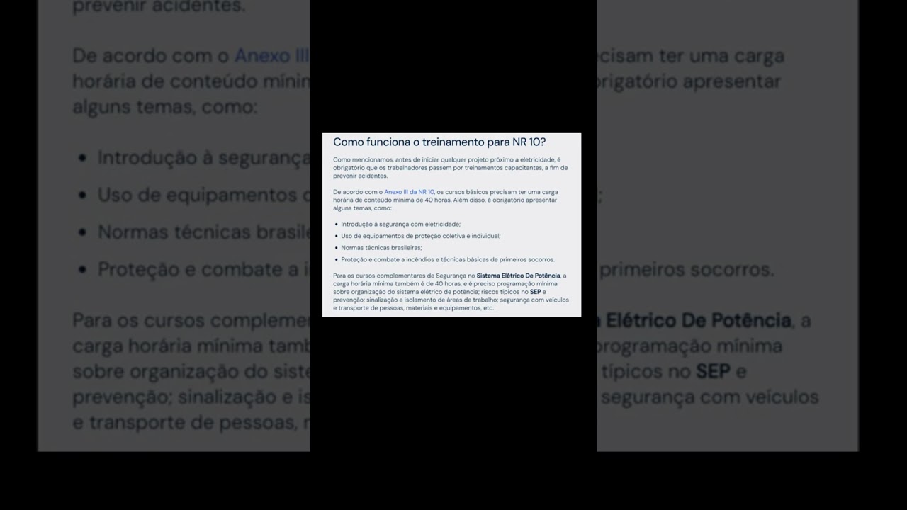 Resumo nr 10 #nr10 #eletrica