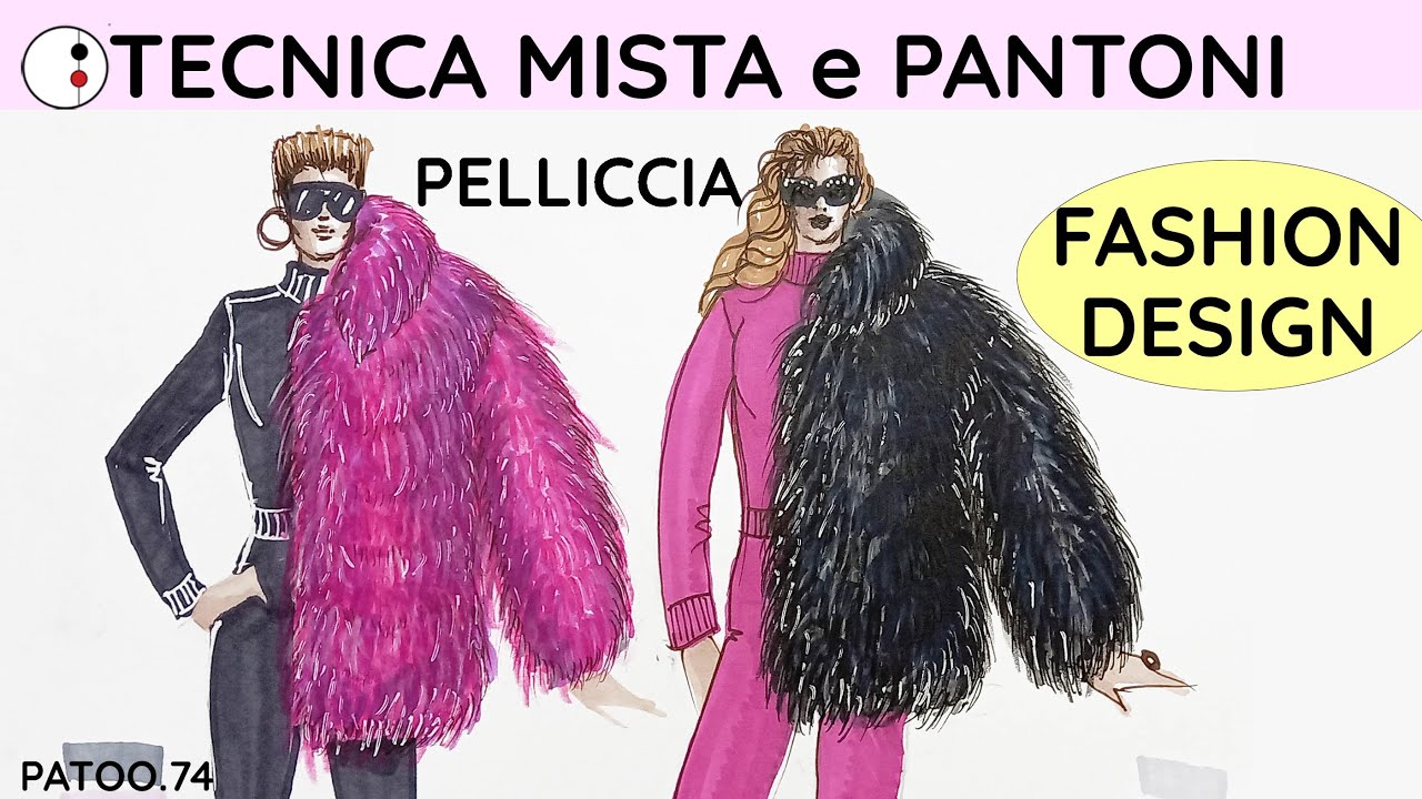 ECOFUR PELLICCIA in stile Realistico per il tuo Figurino Moda by Patoo74 Disegno con Matite Colorate