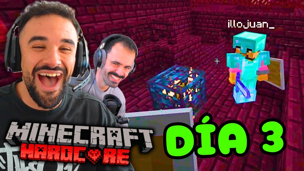 ILLOJUAN y ANDRES en MINECRAFT HARDCORE | DIA 3