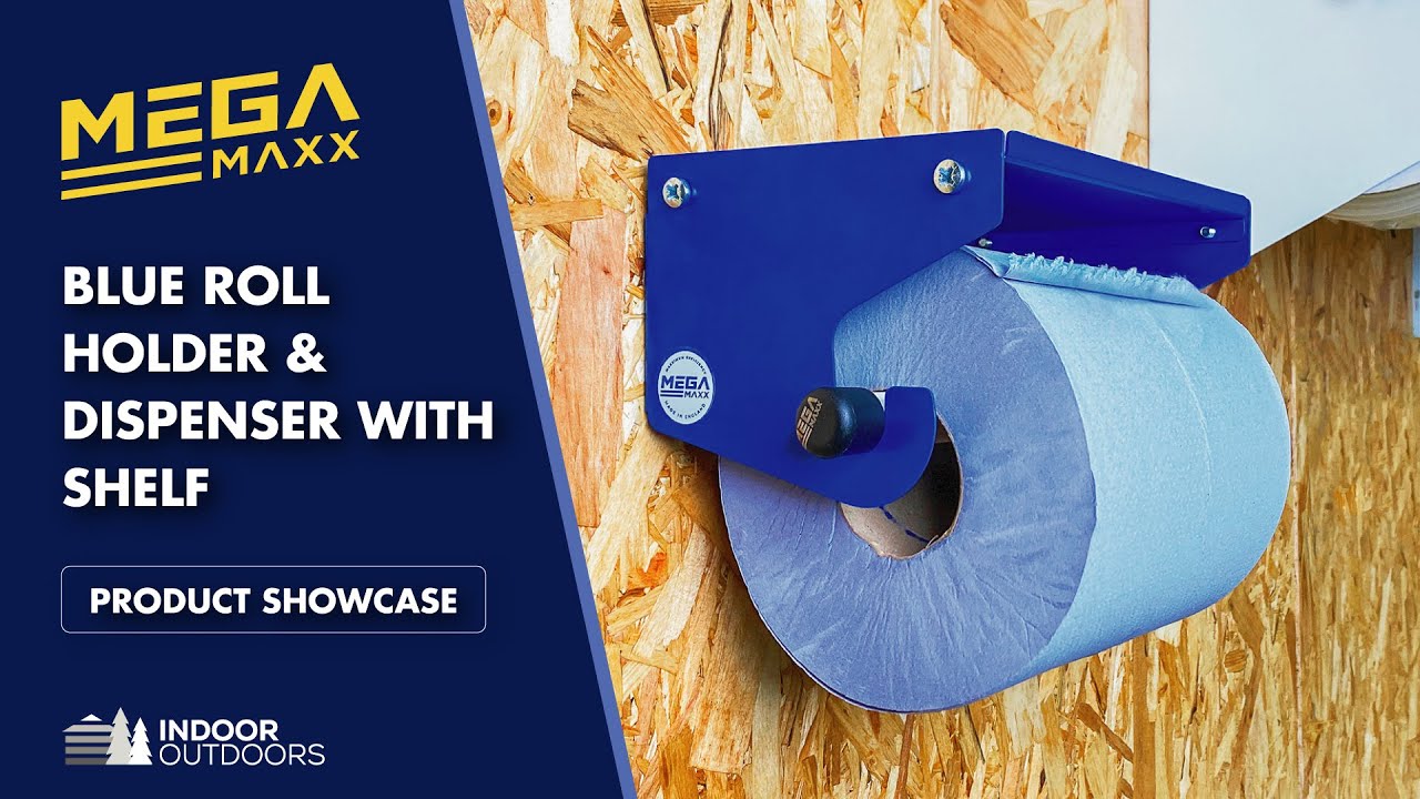 MegaMaxx UK™ | Blue Roll Holder & Dispenser With Shelf | ID086