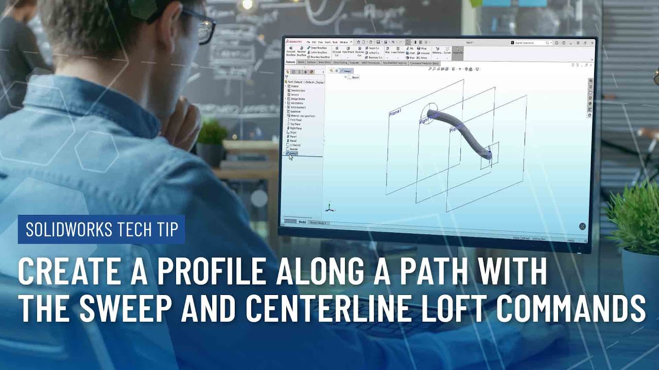 Create a Profile Along a Path with the Sweep and Centerline Loft Commands in SOLIDWORKS
