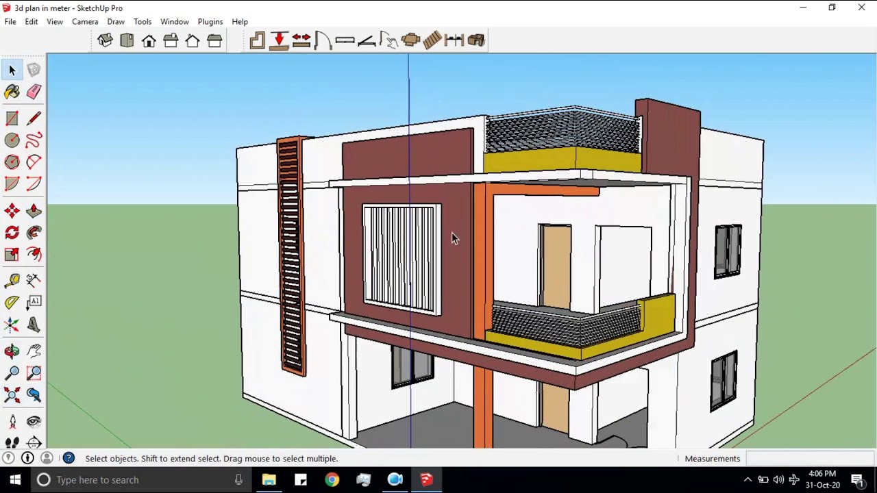 exterior Design Iin google sketchup #sketchupmodeling