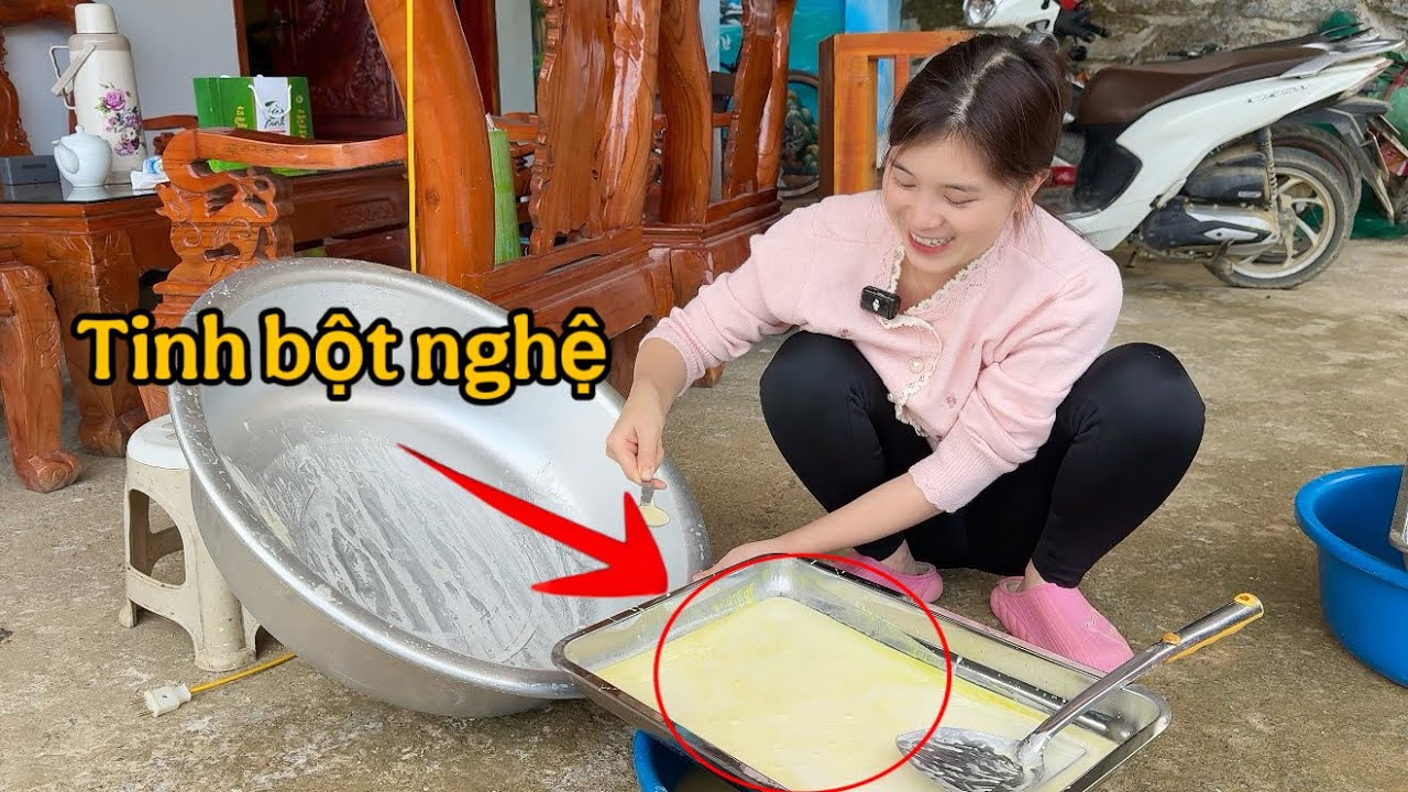 LẦN ĐẦU TI&Ecirc;N GIA Đ&Igrave;NH EM MỶ L&Agrave;M TINH BỘT NGHỆ 