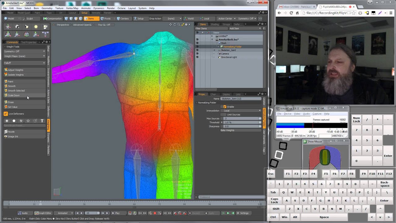 Modo Skeletons, Binding, Weight Painting AND Animating