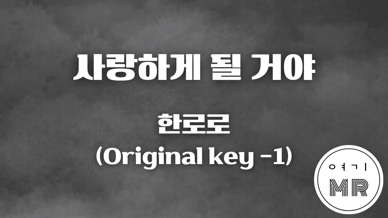 사랑하게 될 거야 - 한로로 (원키-1/F#) 여기MR / KPOP / Karaoke / Music / 노래방