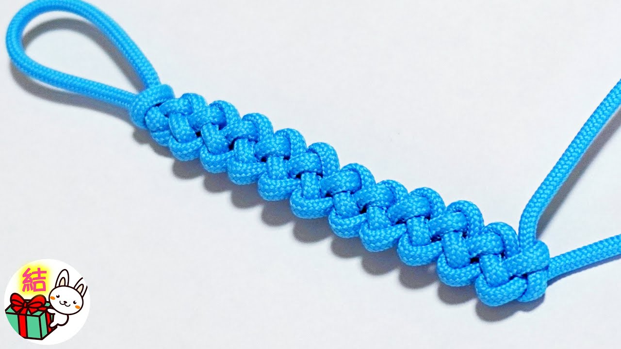 「くさり結び」の結び方　アクセサリー・ミサンガ・ハワイアンレイなどに　パラコード　How to Tie a Zipper Sinnet ／ 結び方ナビ 〜 How to tie 〜