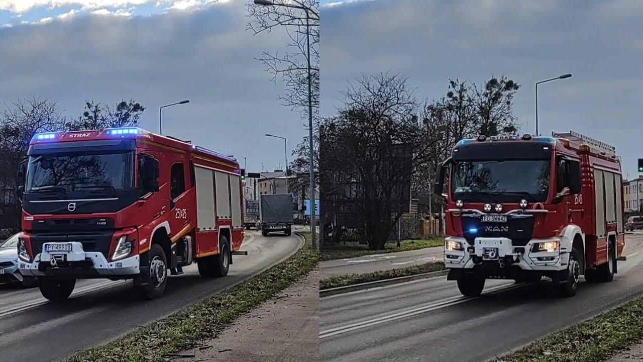 [TRĄBY] Alarmowo 251[P]25 oraz 251[P]26 z JRG SA PSP Poznań do zdarzenia!