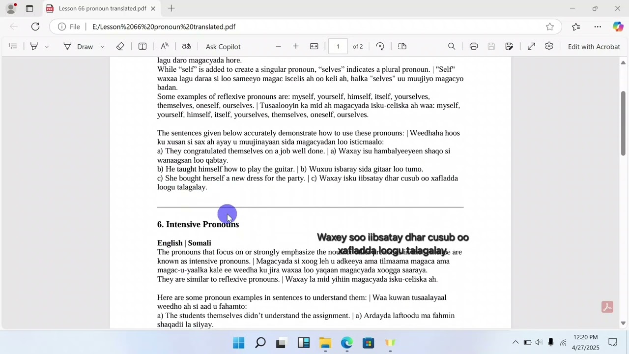 Casharka lixdan iyo lixaad(lesson sixty six General Basic English)
