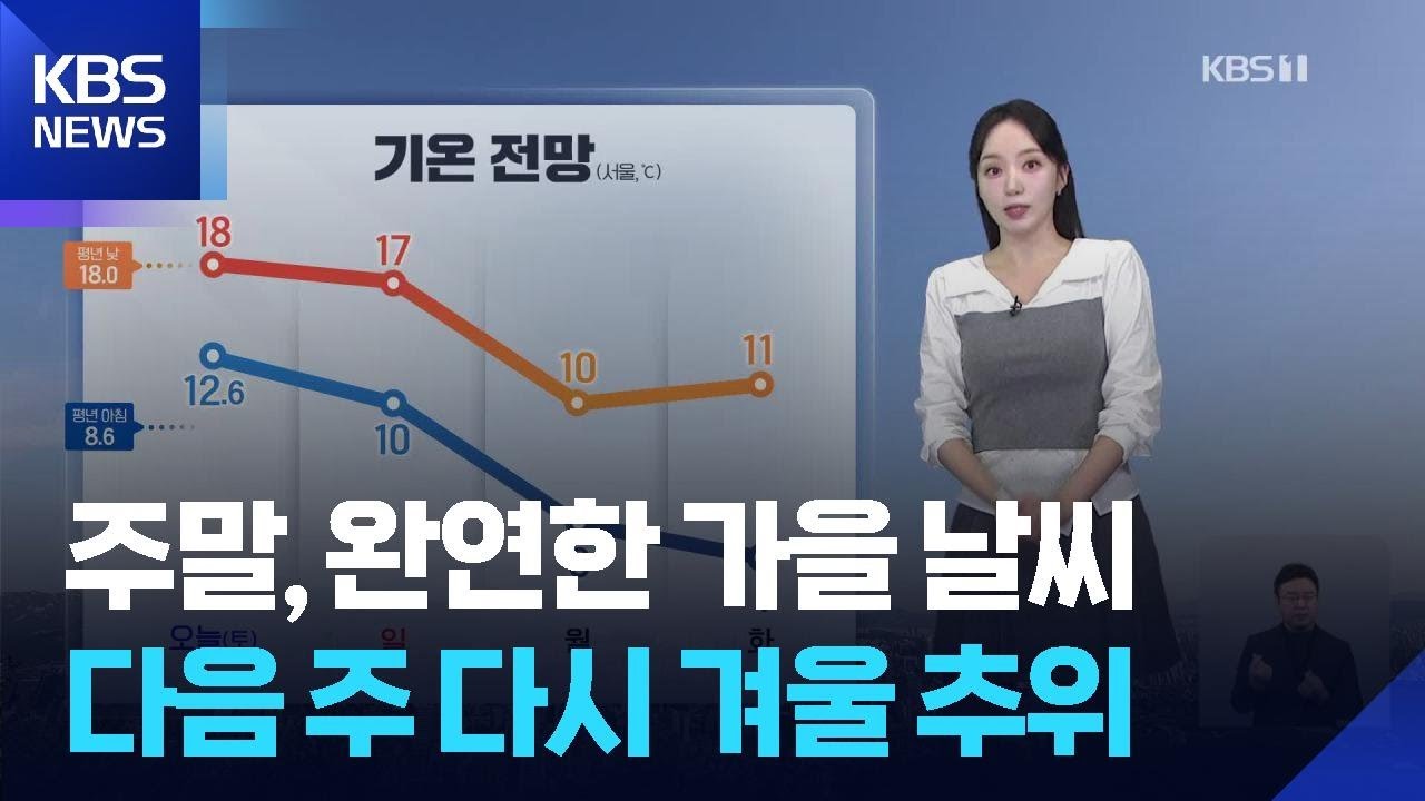 [날씨] 주말, 완연한 가을 날씨&hellip;다음 주 다시 겨울 추위 / KBS  2025.10.25.