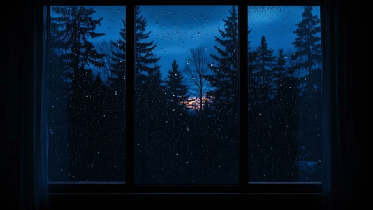 Night Rain Outside the Window | Relax, Sleep, Study
