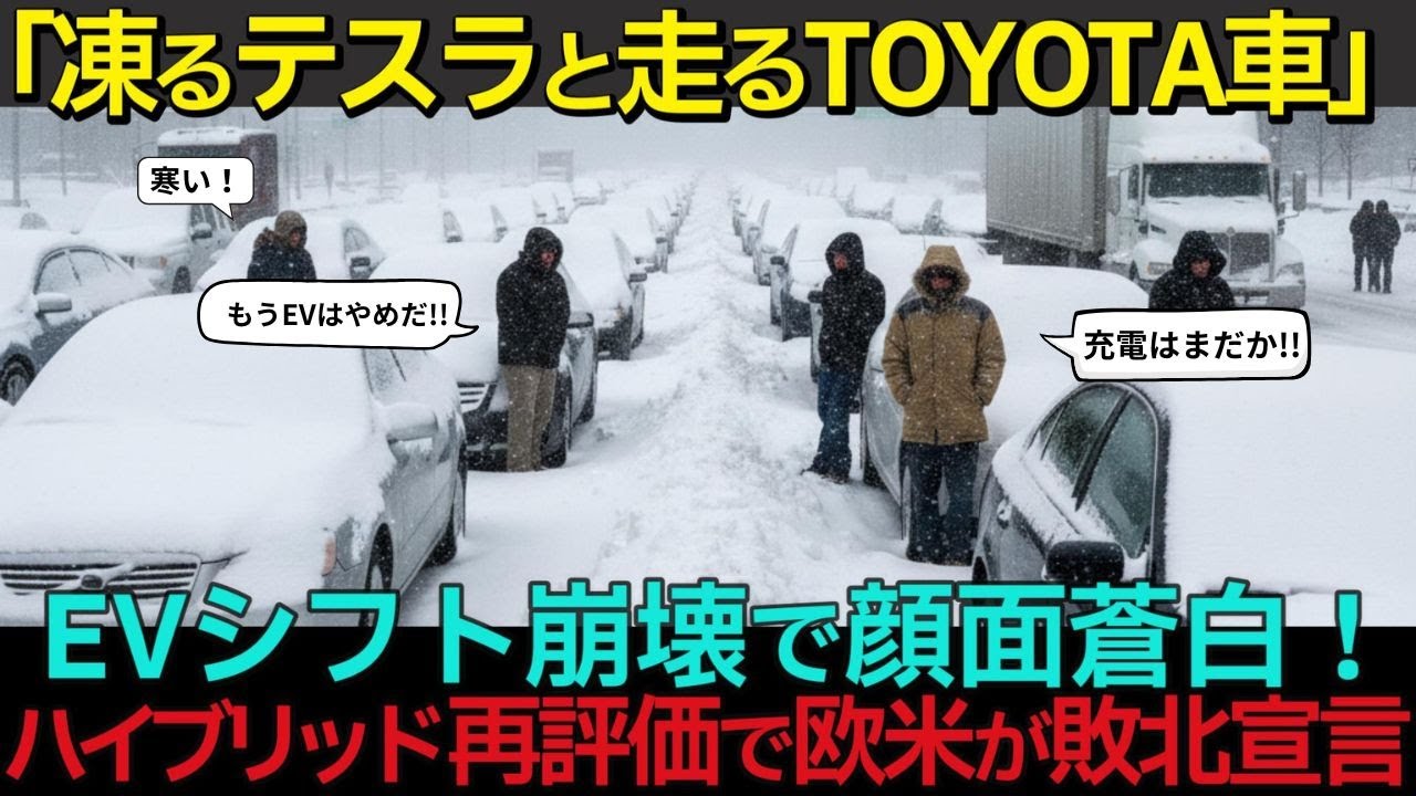 【海外の反応】EVシフトの崩壊と日本車の圧勝。「日本車は遅れている」と笑っていた世界が、凍りついたEVの前で完全敗北を認めた「トヨタが正しかった」