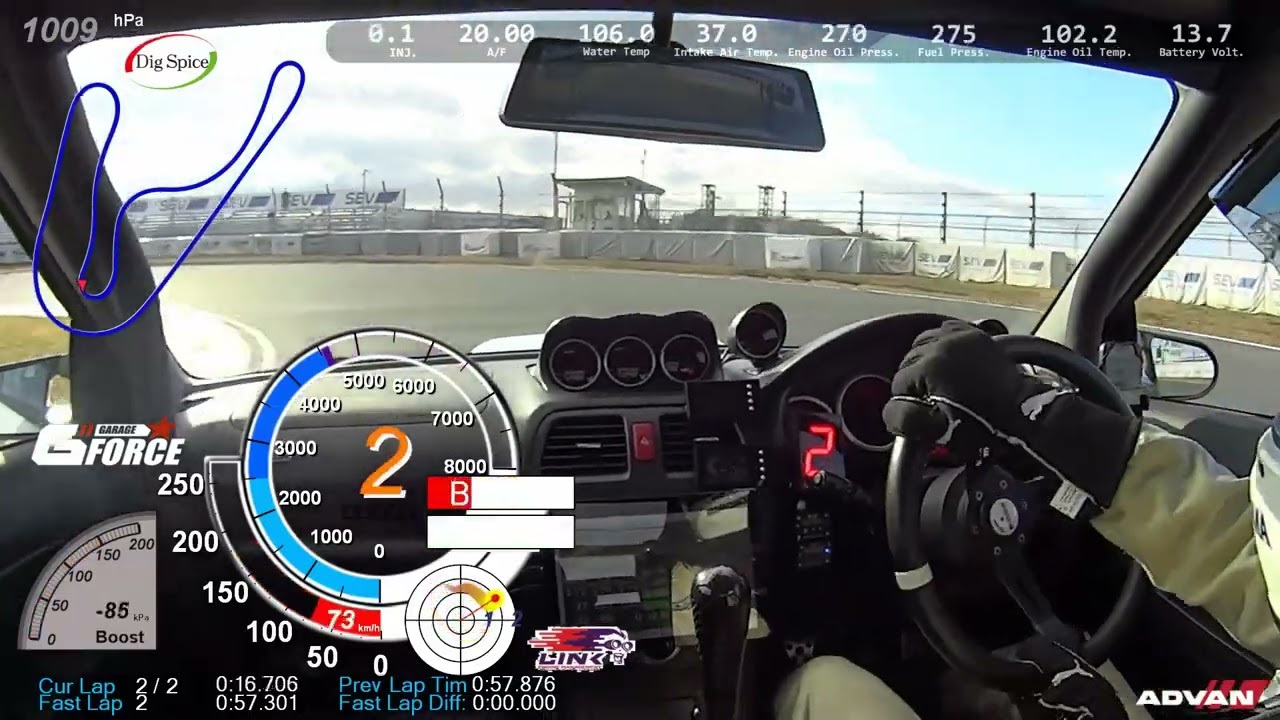 インプレッサ TC2000 57秒276　2022/12/09 DKM Tsukuba Challenge
