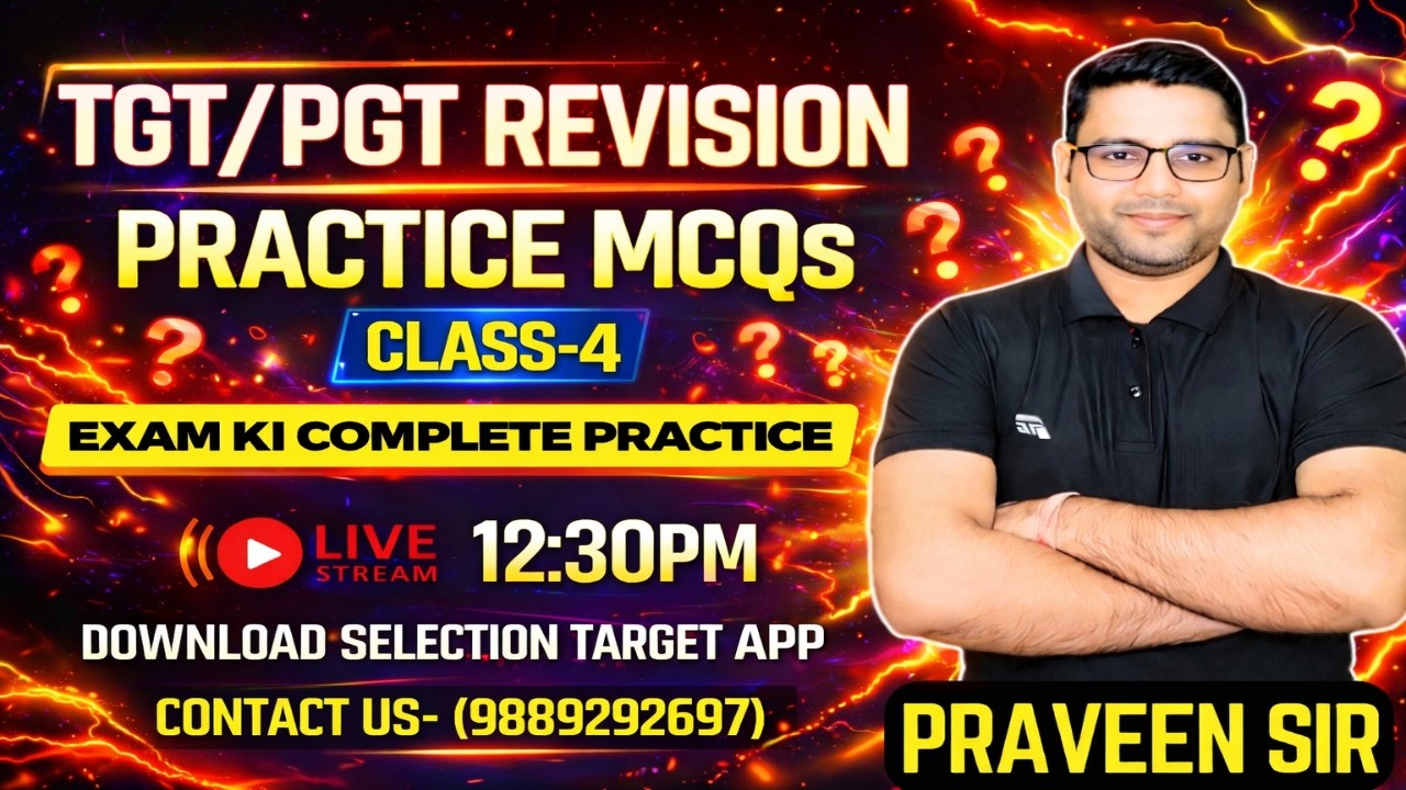 🛑English Grammar & Vocab  Practice for TGT/PGT || CLASS-4 || Praveen Sir