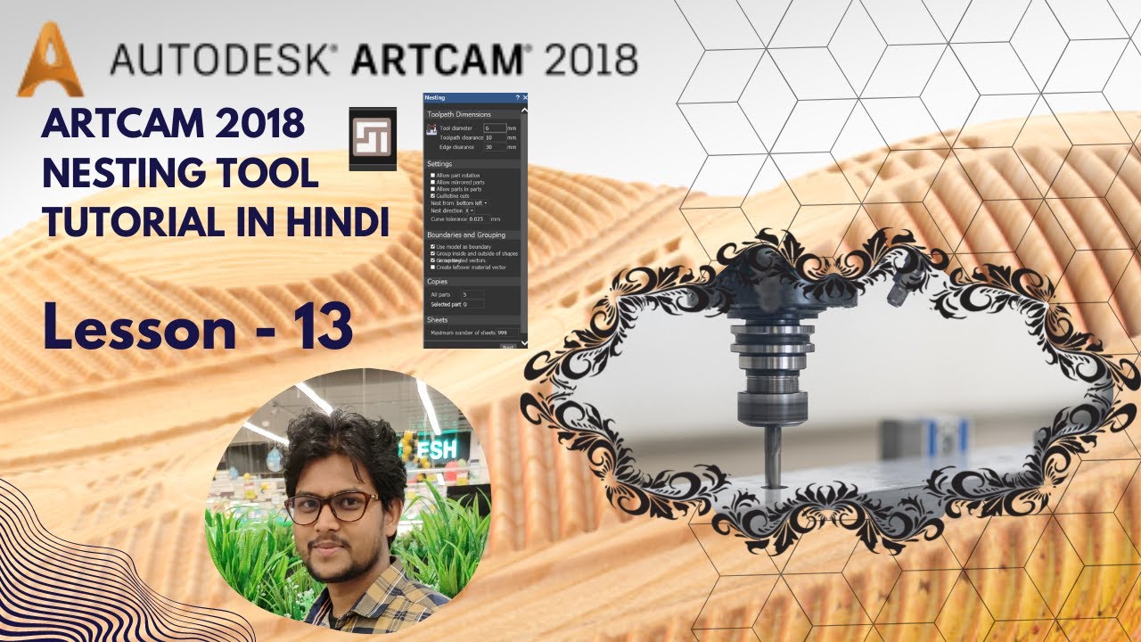 Nesting tool in ArtCam 2018 artcam tutorial in Hindi Lesson - 13