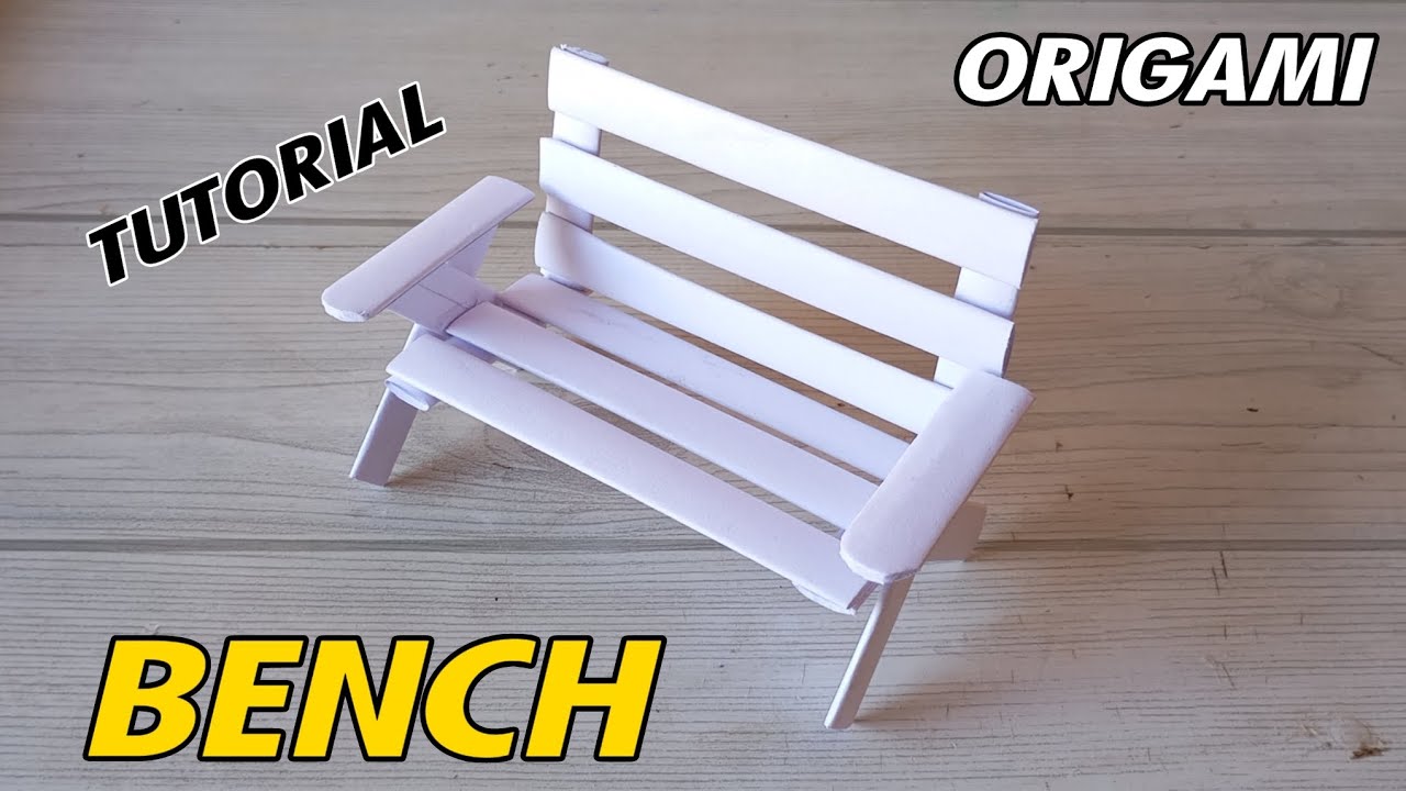DIY PAPER BENCH ORIGMAI|HOW TO MAKE A PAPER BENCH EASY ORIGAMI TUTORIAL|STEP BY STEP FOLDING|CRAFT 