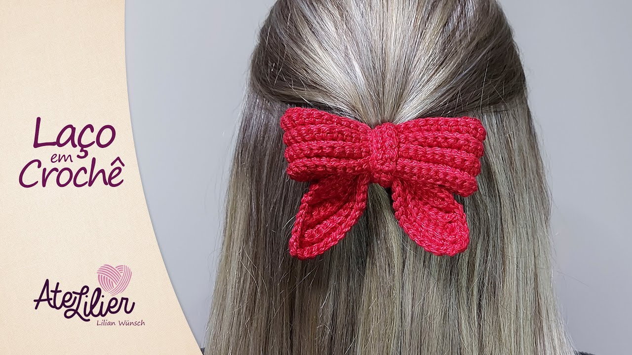 Laço em Crochê para Cabelo  (Xuxinha)