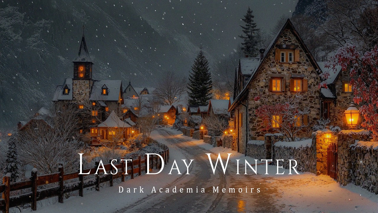 You're Enjoying the Snowflakes Falling on the Last Day of Winter | Dark Academia Piano Ambience