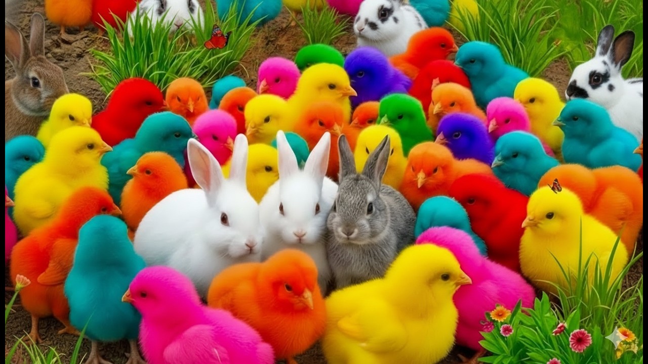 Ayam Lucu, ayam warna warni, ayam rainbow, kelinci lucu, bebek lucu, ikan koi, Hewan Lucu