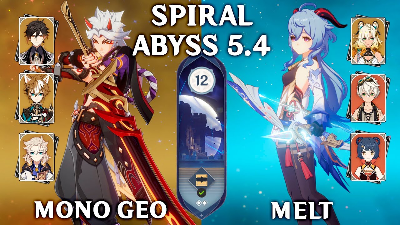 Itto Mono Geo & Ganyu Melt. Spiral Abyss 5.4. Genshin Impact 5.4