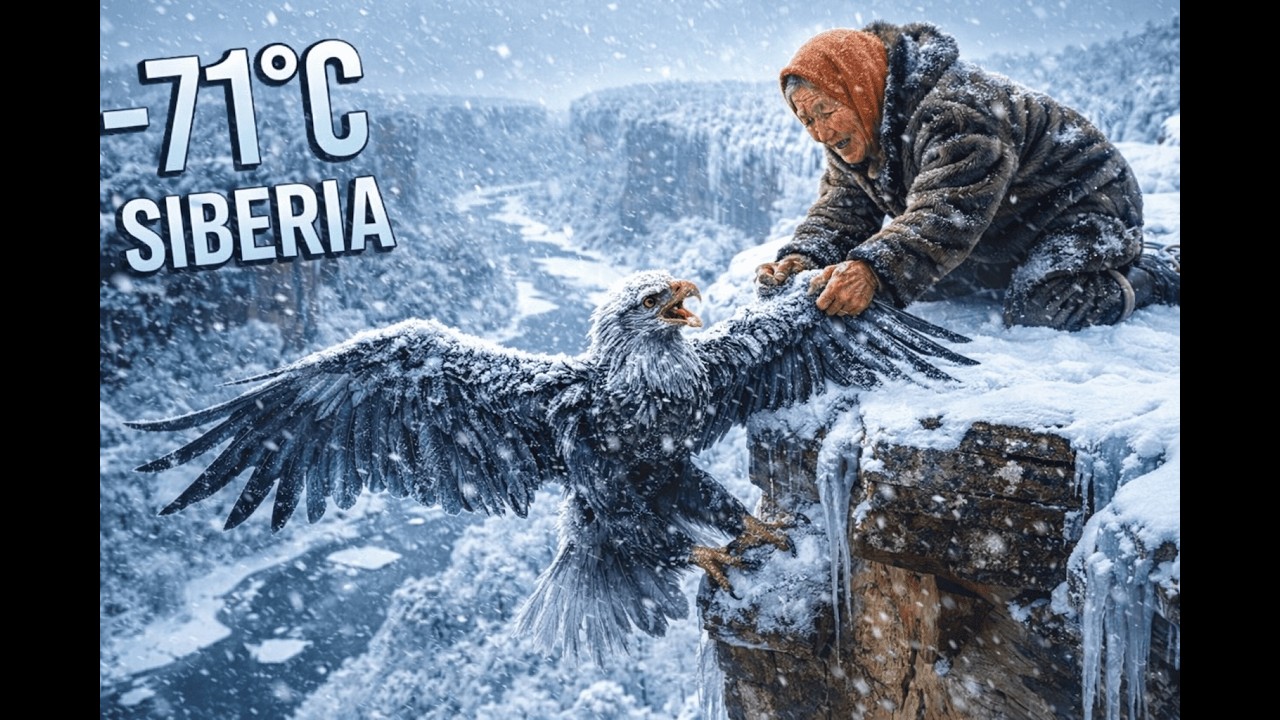 Ela encontrou uma águia congelada no inverno brutal da Sibéria… mas o que aconteceu depois ninguém e