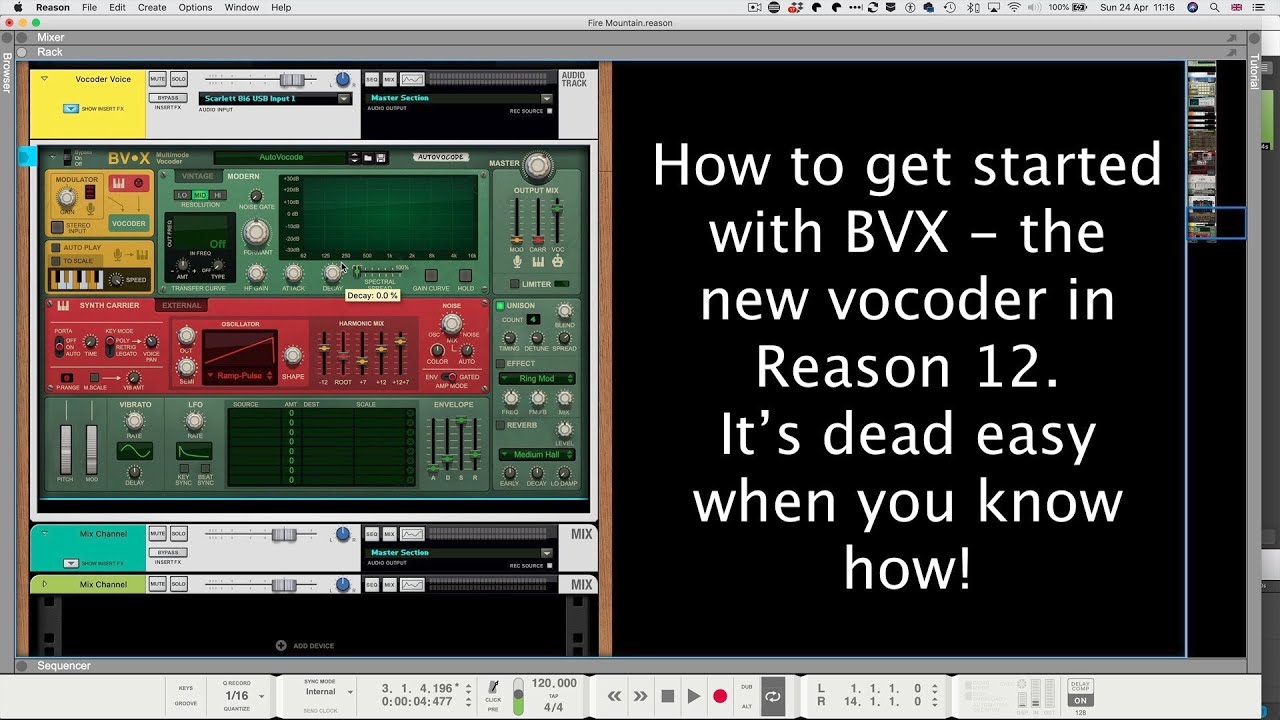 BVX Reason's New Vocoder -  How To Get Started