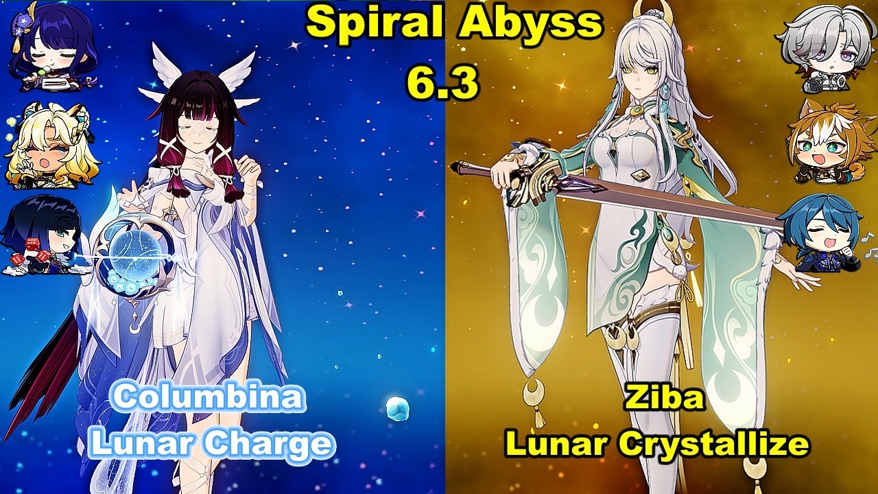 (6.3) C0 Columbina Lunar Charge & C0 Zibai Lunar Crystallize Spiral Abyss Floor 12 Full Star