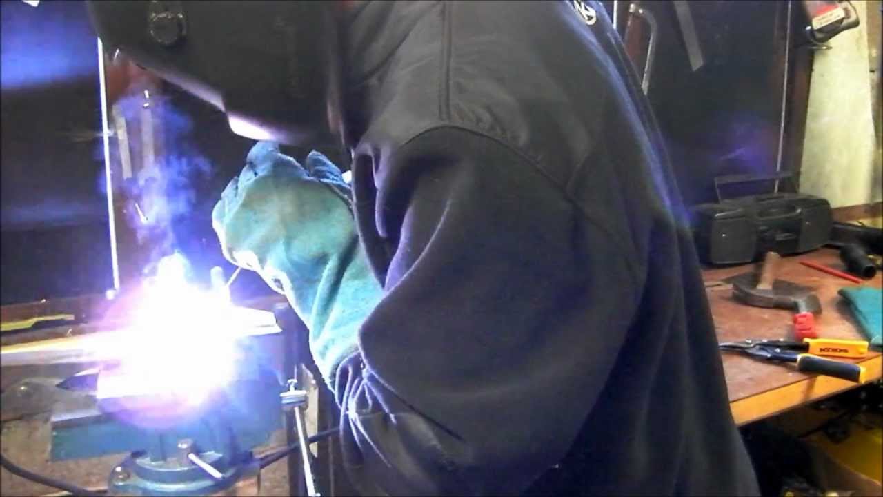 Stick welding thin sheet steel. lap joint
