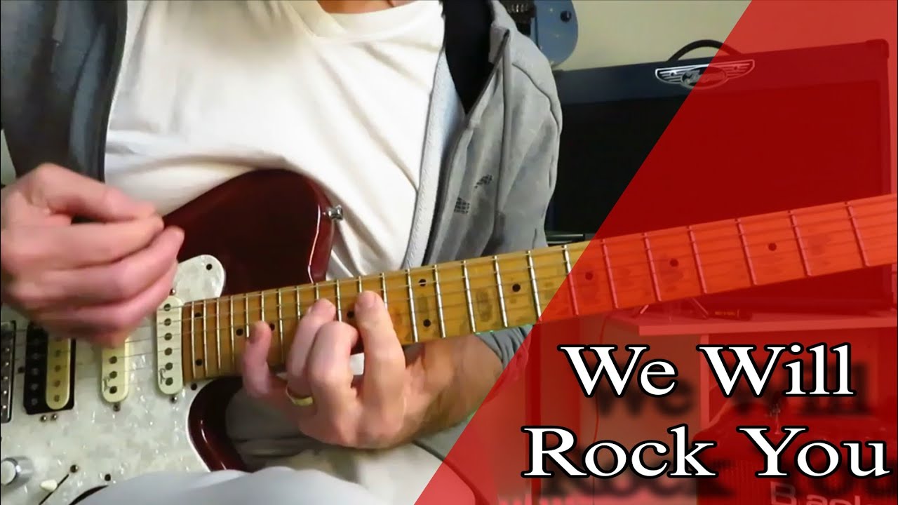 How to Play - WE WILL ROCK YOU - Queen (Brian May). Guitar Lesson / Tutorial.