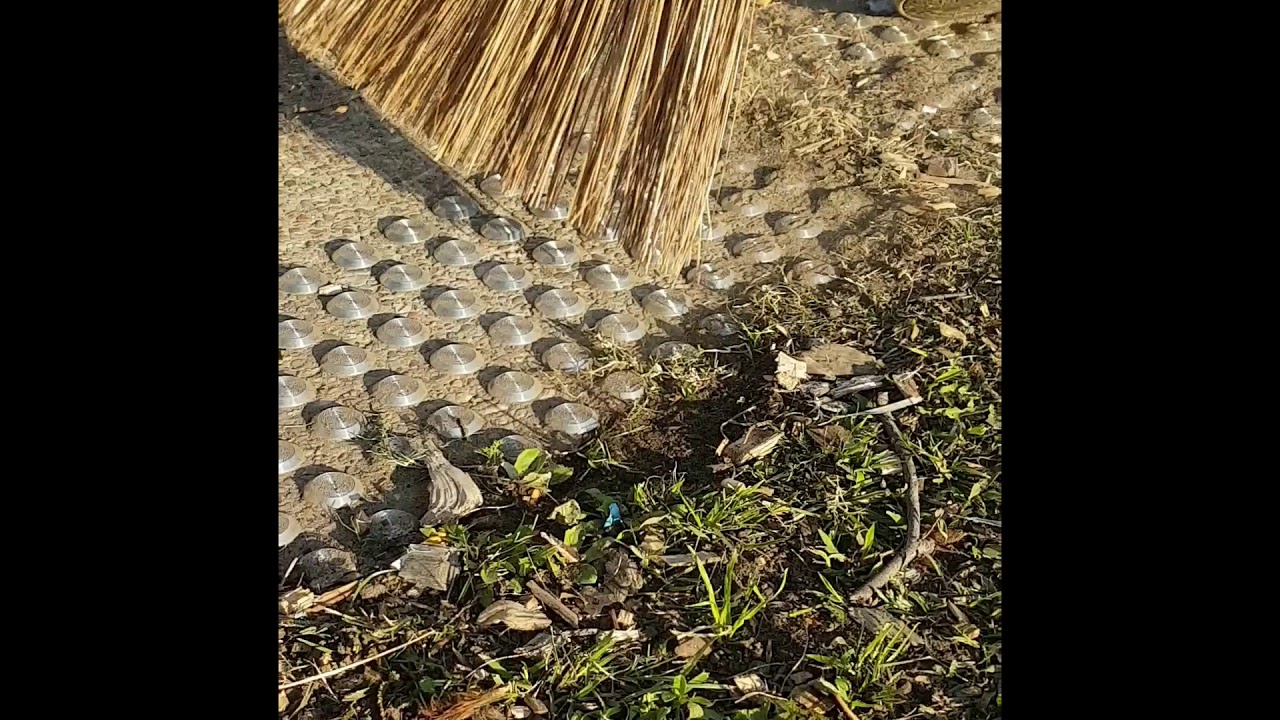 Eco Max Coconut Palm Broom in ACTION!