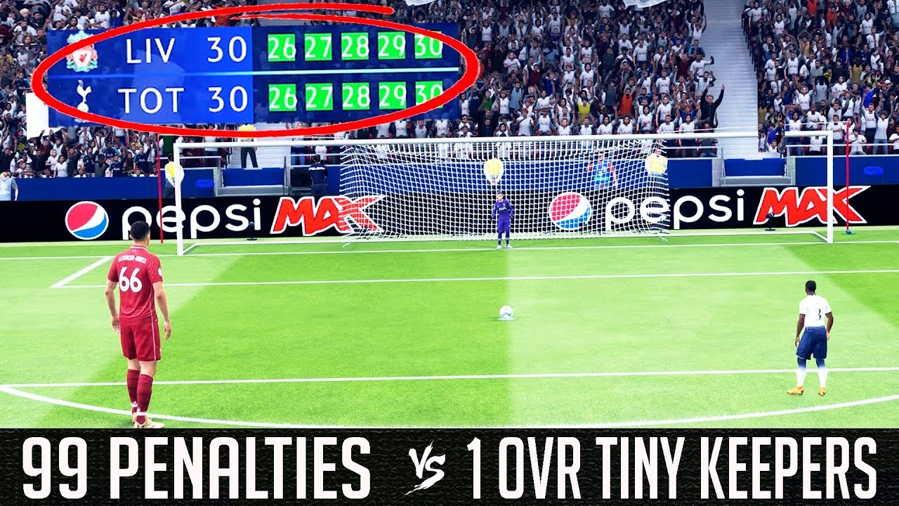 99 Rated Outfield Players VS 1 Rated Tiny Goalkeepers (Penalty Shootout)