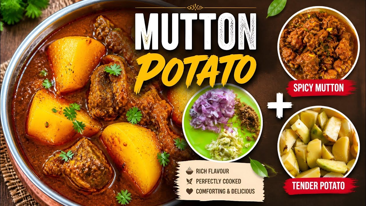 Mutton Patato Recipe 🍲| How To Make Mutton Patato Recipe| Mutton Aloo Curry Recipe #foryou #cooking 